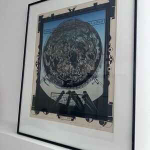 Art that preserves a historical 1753-1979 event in Black and Cream Tones